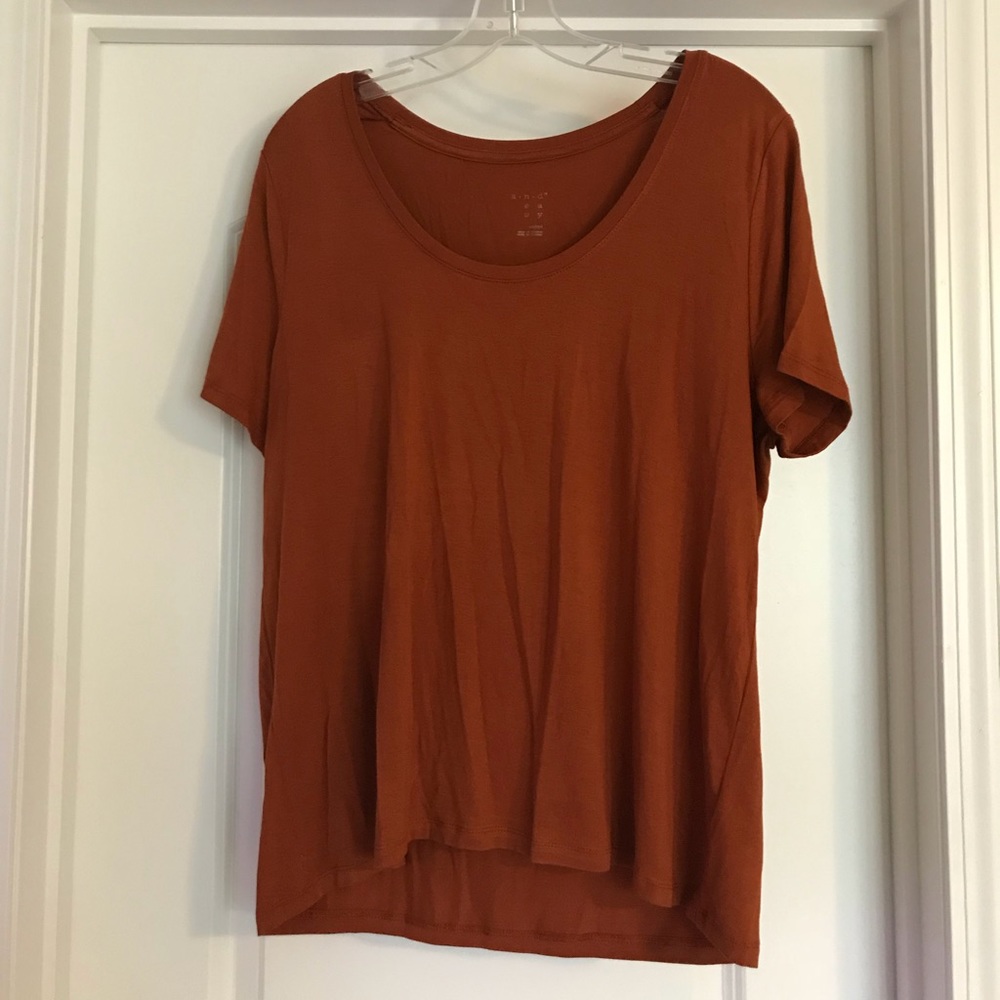 Target burnt orange scoop neck tee